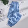 Foto Real 90kg Talla Grande Jeans Delgados de Seda de Hielo para Mujer Casual Verano Nuevo Leggings Sueltos Calle Trendy