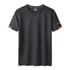 Camiseta de manga corta transpirable de secado rápido para hombre de talla grande de verano para exteriores transfronteriza de Amazon ropa de secado rápido camiseta deportiva impresión en grupo