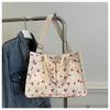 Japonês Ins Niche Design Sense Grande Capacidade Estudante Feminino Classe Ombro Bolsa de Mão Bolsa de Reparos Bolsa de Lona Tote