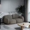 Sofá color crema para salón de belleza, sofá para sala de estar, adecuado para apartamentos pequeños, diseño de línea recta, estilo nórdico minimalista, sofá de recepción para tienda de ropa, sofá popular de celebridad de internet, sofá doble