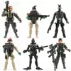 Modelo de Soldado Militar 12 Modelos de Soldado de Policía Antiterrorismo Figuras Articuladas Conjuntas con Armas Venta Caliente Transfronteriza