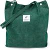 2025 Nueva Bolso de Hombro de Pana para Mujer Estudiante Coreana Bolso de Lona Gran Capacidad Literario Simple Versátil Bolsa de Compras