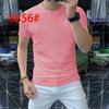 Camiseta de Manga Corta para Hombre a la Moda Hot Diamante Letra Flocado Top Trendy t Guapo Cool Simple Casual Secado Rápido