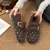 Zapatos Birkenstock de felpa de lana con lunares para mujer 2026 Otoño Invierno Nueva Llegada con Terciopelo Cálido Sin Cordones Casual Versátil Zapatos de Algodón