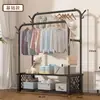 Perchero simple de doble barra, perchero de pie para interiores, estante de almacenamiento de ropa para dormitorio en casa, reforzado