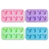 Molde de Hielo Creativo DIY Patrón de Dibujos Animados Silicona Grado Alimenticio Molde Doméstico Ocho Compartimentos Color Puro Cubito de Hielo Casero Helado