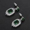 Pendientes de esmeralda Jinse con incrustaciones de cobre y circonitas, versión coreana de moda, nueva joyería sencilla para banquetes nupciales al por mayor