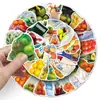 50 Pegatinas Realistas de Comida Empaquetada, Frutas y Verduras, Creativas Impermeables Decorativas Guka Pegatinas para Termo y Diario
