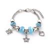 Moda europea y americana transfronteriza diy aleación cuentas de vidrio de agujero grande elefante pequeño árbol de la vida retro transparente pulsera multiestilo
