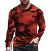 Camiseta de manga larga para hombre con estampado digital, cuello redondo, corte holgado, estampado de camuflaje deportivo 3D, nueva para primavera y otoño, transfronteriza