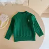 Roupas Infantis Suéteres Outono Inverno Novidades Meninos Meninas Bebê Macio Bordado Grudado Pulôver Malha Suéter de Malha Trançada Infantil