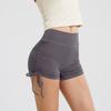Calça Yoga de Verão Três Pontos Feminina com Cordão Shorts Esportivos Shorts Fitness Bumbum de Pêssego Europeu e Americano Feminino de Verão