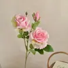 3 Rosas Artificiais, Flores Simuladas, Rosas da Elsa, Decoração de Mesa para Sala de Estar em Casa, Arranjo de Casamento, Adereços para Fotografia