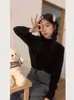Camiseta Térmica Elástica de Spandex con Costura de Tres Hilos para Mujer, Adecuada para Otoño e Invierno, Se Puede Usar Casual o como Ropa Exterior, Manga Larga