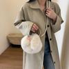 Bolso de Felpa para Mujer, Diseño Nuevo Otoño e Invierno 2023, Bolso Bandolera de Cadena, Bolso Redondo Pequeño Peludo de Mano, Estilo Petite