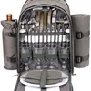 Set de Bolso Refrigerado para Picnic Amazon con Vajilla, Mochila de Picnic Portátil Térmica y de Aislamiento Frío para Exteriores, Bolsa Estilo Camping para Cuatro Personas