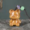 Colgante de sándalo con forma de Winnie the Pooh para teléfono móvil, llavero de coche, joyería para pareja para hombres y mujeres