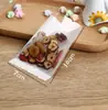 Saco de Embalagem para Biscoitos com Fundo Branco Transparente, Biscoito de Neve, Biscoito de Lua, Biscoito de Gema de Ovo, Saco com Boca Plana para Selagem à Máquina de Bolo Flor de Tâmara de Leite