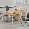 Combinación de Escritorio y Silla para Personal Blanco Simple Moderno Estación de Trabajo para Cuatro Personas 4 Personas Mesa para 2 Empleados Muebles de Oficina
