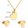 Conjunto de Colar e Brincos de Amor Europeu e Americano Transfronteiriço Moda Celebridade da Internet Doce Colar Corte Conjunto de Joias de Aço Inoxidável para Mulheres