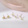 Brincos Múltiplos Minimalistas Florais de Borboleta para Mulheres, Design de Moda de Luxo Leve, Estilo Ins Coreano da Moda