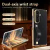 Funda magnética con soporte giratorio adecuada para Samsung ZFold8, elegante funda de cuero para teléfono con correa de muñeca anti-caída de mano para ZFold7