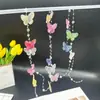 Estilo Femenino Cortina de Puerta con Lazo Dormitorio Sala de Estar Cortina Divisoria Ventana Decoración de Fiesta Cortina de Flor con Cuentas de Mariposa Transfronteriza