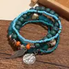 Pulsera Bohemio Multicapa de Cuentas Pequeñas con Alas, Pulsera Versátil Personalizada, Pulsera de Estilo Étnico para Fotos de Viaje para Mujeres