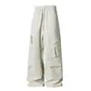 Calça Cargo Casual Reta de Perna Larga High Street Americana para Homens Outono 2025 Nova Calça Solta para Exterior Calças Masculinas