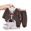 Elegante Conjunto de Otoño para Niños 2025 Nuevo Trendy de Primavera y Otoño Chaqueta Casual de Trabajo para Niño Pequeño Conjunto de Tres Piezas Ropa de Moda para Niños