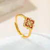 Set de la Serie Shajin Vientiane: Collar de Trébol de Cuatro Hojas, Joyería de Lujo Ligero, Estilo Vintage Versátil Transfronterizo, Nuevos Accesorios de Estilo Chino
