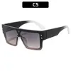 Gafas de Sol Integradas Hip-Hop de Marco Grande con Remaches Retro Europeas y Americanas, Protección Solar Personalizada de Moda para Exteriores, Gafas de Sol de Tendencia Transfronterizas