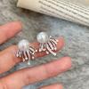 Pendientes de Zirconia S925 con Diseño de Fuegos Artificiales para Mujer, Lujo Ligero, Exquisitos, Sentido de Alta Gama, Completamente Diamantados, para el Trabajo Diario, Combinan con Todo, Pendientes de Perla, Accesorios para Orejas