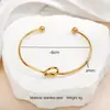 Pulsera Abierta Sencilla de Acero Inoxidable Tohm de Venta Caliente Transfronteriza Moda Europea y Americana Color Dorado Auténtico Plateado Pulsera de Acero de Titanio que Conserva el Color