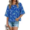 2025 Europeo y Americano Amazon Transfronterizo Más Vendido Nuevo Estilo Patchwork Color Sólido Manga de Campana Casual Suelta Camiseta Ropa para Mujer