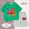 Ropa para Niños Cars Rayo McQueen Conjunto Deportivo Casual de Verano de Dos Piezas con Pantalón Corto de Manga Corta