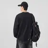 Camiseta de Manga Larga de Algodón Puro Pesado Estilo Retro Americano para Hombre, Nueva Tendencia Primavera Marca de Moda Holgada Casual Estampada Camiseta Base Superior