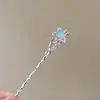 Grampo de Cabelo com Borla de Pedra da Lua, Novo Estilo Chinês, Grampo de Cabelo de Alto Padrão Estilo Antigo, Grampo de Cabelo Fresco e Elegante, Acessório de Nicho