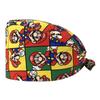 Gorro de trabajo para pediatra con estampado de dibujos animados, gorro quirúrgico de algodón, estampado de enfermera femenina, banda elástica ajustable