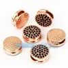 Acessórios de joias DIY caveira redonda com ranhura cravejada de micro diamantes brilhantes/pretos popular europeu e americano