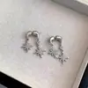 Estilo Doce e Cool, Brincos de Estrela de Oito Pontas Usáveis de Duas Maneiras, Presilhas de Orelha Versáteis Tipo Bobina de Mosquito Sem Furo, Brincos de Luxo Leve de Alta Qualidade para Mulheres