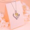 Nuevo Producto Transfronterizo Colgante en Forma de Corazón Moda sin Color de Alta Gama Separación de Color Girasol Corazón de Durazno Collar Regalo de Vacaciones para Mujer