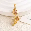 Pingente para Mulheres Tulipa Transfronteiriça Flor de Zircônia Pingente Design de Nicho Ins Versátil Acessórios de Venda Quente de Alta Qualidade
