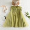 Vestido de verano para niñas con mangas voladoras, estilo coreano, para niñas de 1 a 7 años, falda de princesa de estilo extranjero