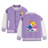 Casaco de outono para meninos e meninas outono e inverno 2023 novo bebê tubarão roupa infantil uniforme de beisebol infantil top de primavera e outono
