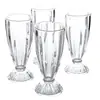Fabricantes fornecem copo de vidro com listras verticais 340ml copo de suco para jantar copo simples para bebida fria copo de sobremesa chá de leite