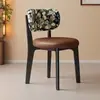 Silla de madera maciza, silla de comedor tapizada estilo italiano, silla moderna de diseñador de lujo ligero para uso doméstico con respaldo, taburete especial para restaurantes y hoteles