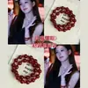 Pulsera Festiva de Año Nuevo que Realza la Blancura Estilo Zhao Lusi, Pulsera Elegante Hecha a Mano de Ágata Roja Natural de Doble Círculo para Mujeres, Estilo Popular