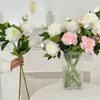 Peônia de pétalas duplas grande botão de flor flor artificial buquê artificial flor de seda decoração de flor para mesa de jantar em casa adereços de fotografia