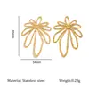 Joias Transfronteiriças com Delicado Design Floral Vazado, Acessórios de Joias Banhados a Ouro 18K, Pingentes de Colar e Brincos de Moda de Nicho